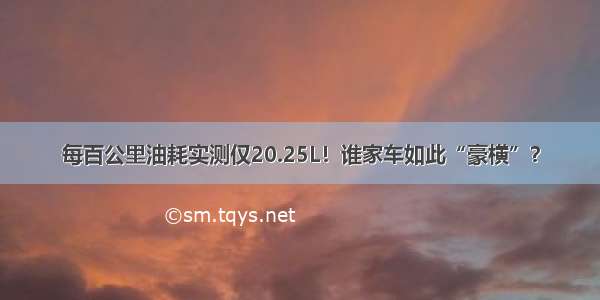 每百公里油耗实测仅20.25L！谁家车如此“豪横”？