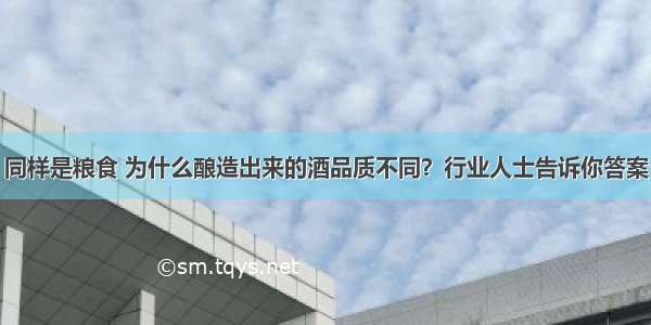 同样是粮食 为什么酿造出来的酒品质不同？行业人士告诉你答案