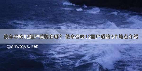 使命召唤12僵尸盾牌在哪？ 使命召唤12僵尸盾牌3个地点介绍