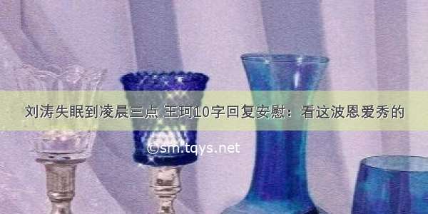 刘涛失眠到凌晨三点 王珂10字回复安慰：看这波恩爱秀的