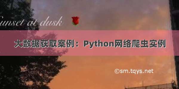 大数据获取案例：Python网络爬虫实例