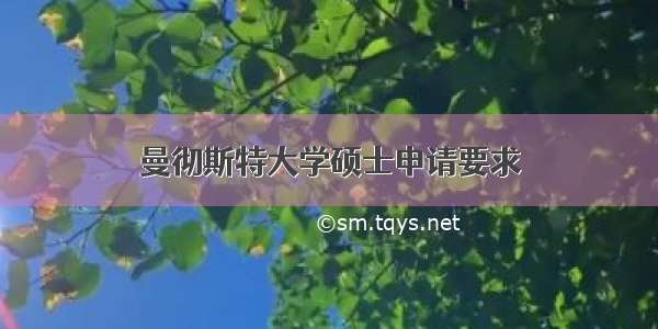 曼彻斯特大学硕士申请要求