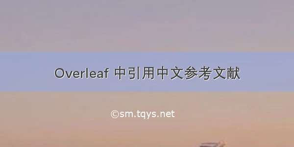 Overleaf 中引用中文参考文献