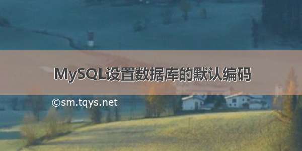 MySQL设置数据库的默认编码