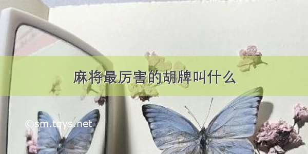 麻将最厉害的胡牌叫什么