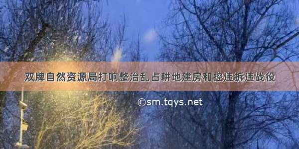 双牌自然资源局打响整治乱占耕地建房和控违拆违战役