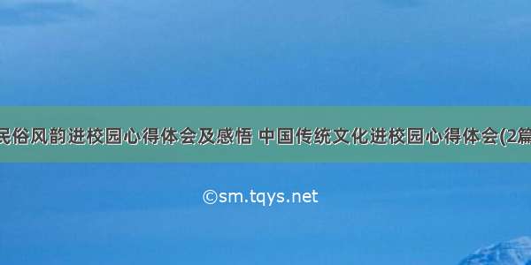 民俗风韵进校园心得体会及感悟 中国传统文化进校园心得体会(2篇)