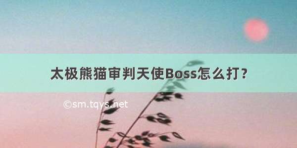 太极熊猫审判天使Boss怎么打？