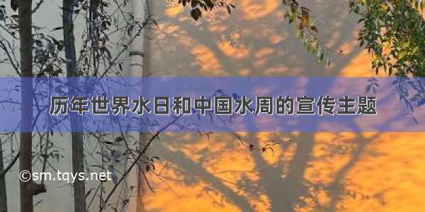 历年世界水日和中国水周的宣传主题