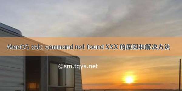 MacOS zsh: command not found XXX 的原因和解决方法