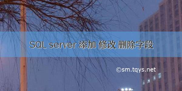 SQL server 添加 修改 删除字段