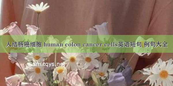 人结肠癌细胞 human colon cancer cells英语短句 例句大全