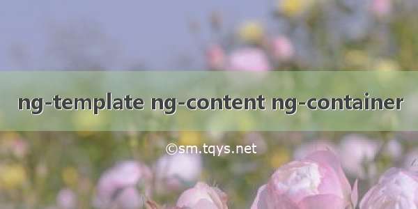 ng-template ng-content ng-container