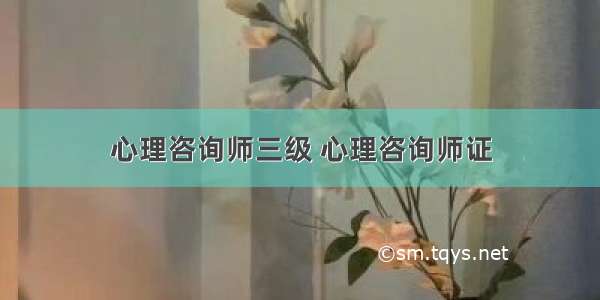 心理咨询师三级 心理咨询师证