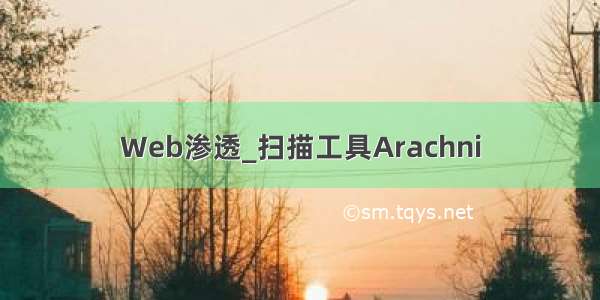 Web渗透_扫描工具Arachni