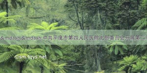 党建引领 全面提升&mdash;&mdash;中共平度市第四人民医院支部委员会开展第二季度&ldquo;党支部