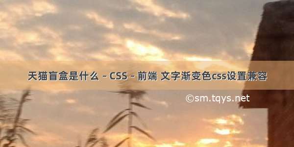 天猫盲盒是什么 – CSS – 前端 文字渐变色css设置兼容