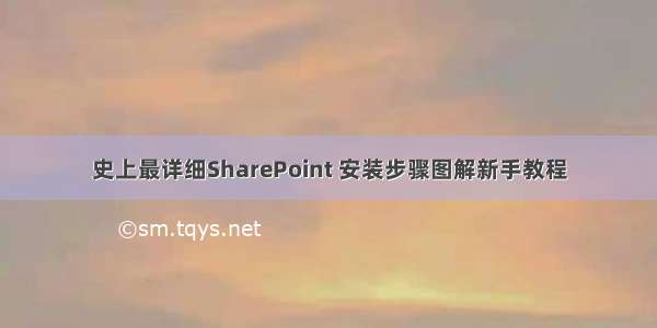 史上最详细SharePoint 安装步骤图解新手教程