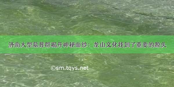 济南大型墓葬群揭开神秘面纱：龙山文化找到了重要的源头