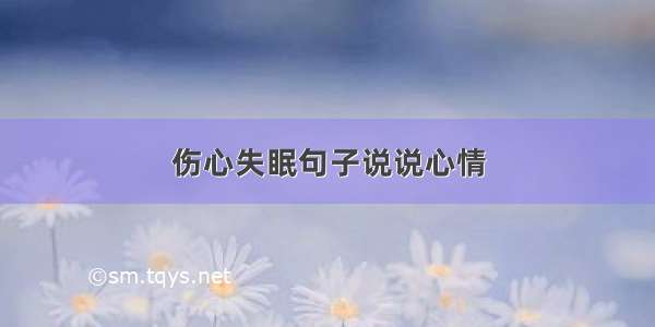 伤心失眠句子说说心情