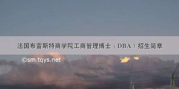 法国布雷斯特商学院工商管理博士（DBA）招生简章