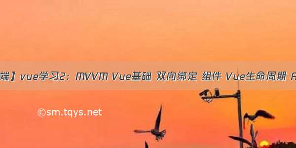 【前端】vue学习2：MVVM Vue基础 双向绑定 组件 Vue生命周期 Axios