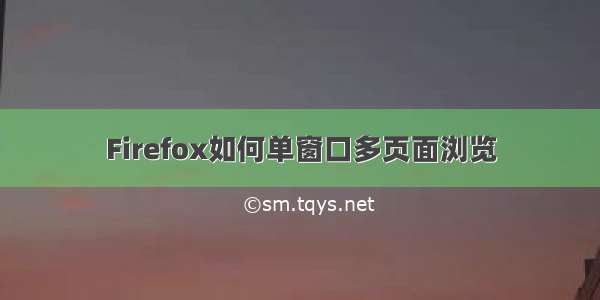 Firefox如何单窗口多页面浏览