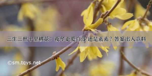 三生三世十里桃花：夜华更爱白浅 还是素素？答案出人意料