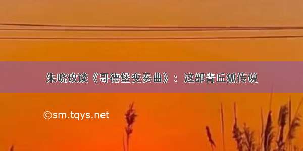 朱晓玫谈《哥德堡变奏曲》：这部青丘狐传说