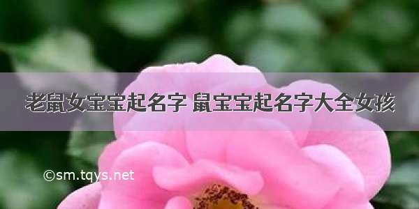 老鼠女宝宝起名字 鼠宝宝起名字大全女孩