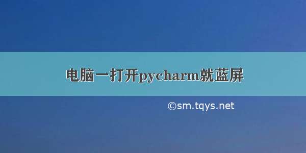 电脑一打开pycharm就蓝屏