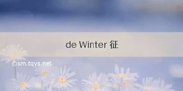 de Winter 征