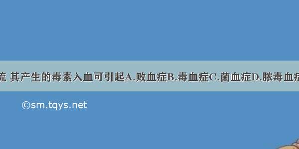 病菌不侵入血流 其产生的毒素入血可引起A.败血症B.毒血症C.菌血症D.脓毒血症E.菌群失调症