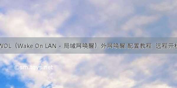 WOL（Wake On LAN - 局域网唤醒）外网唤醒 配置教程  远程开机