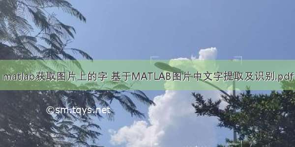 matlab获取图片上的字 基于MATLAB图片中文字提取及识别.pdf