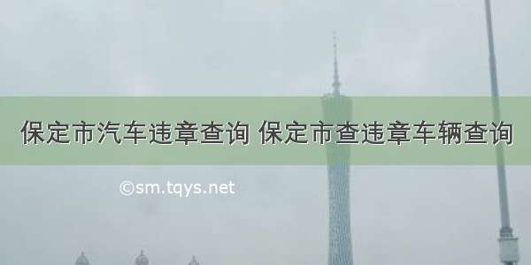 保定市汽车违章查询 保定市查违章车辆查询