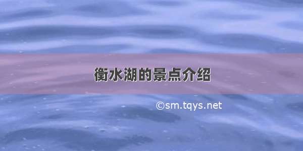 衡水湖的景点介绍