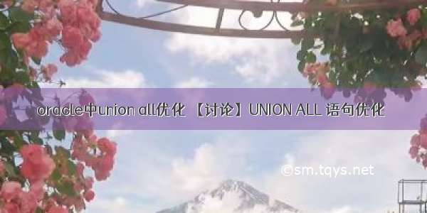 oracle中union all优化 【讨论】UNION ALL 语句优化