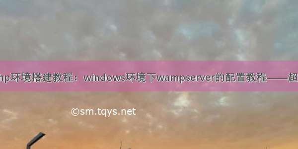 本机php环境搭建教程：windows环境下wampserver的配置教程——超级详细