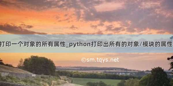 python打印一个对象的所有属性_python打印出所有的对象/模块的属性代码详解
