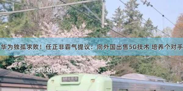 华为独孤求败！任正非霸气提议：向外国出售5G技术 培养个对手