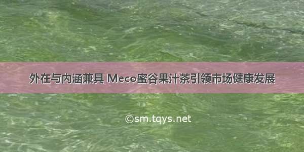 外在与内涵兼具 Meco蜜谷果汁茶引领市场健康发展