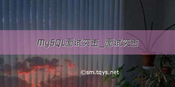 MySQL面试突击_面试突击