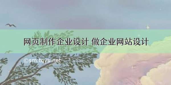 网页制作企业设计 做企业网站设计