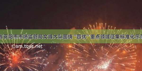 河南省安阳市市场监管局文峰大队围绕“四优”重点领域征集标准化示范项目