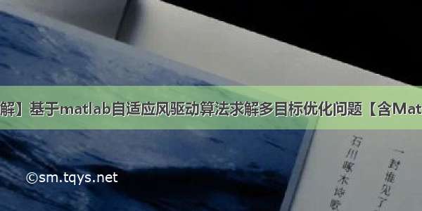 【多目标优化求解】基于matlab自适应风驱动算法求解多目标优化问题【含Matlab源码 1414期】