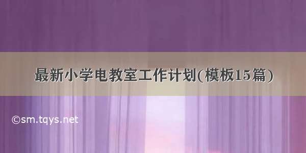 最新小学电教室工作计划(模板15篇)