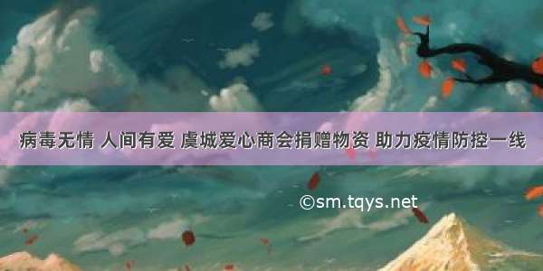 病毒无情 人间有爱 虞城爱心商会捐赠物资 助力疫情防控一线