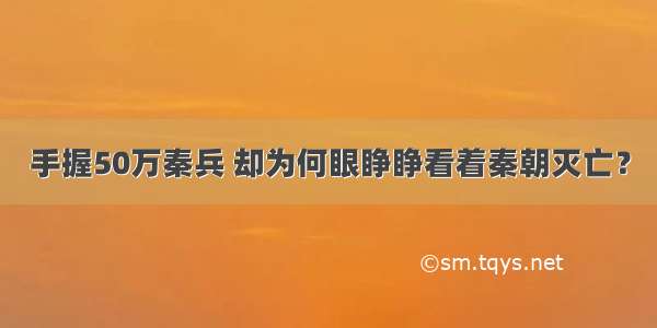 手握50万秦兵 却为何眼睁睁看着秦朝灭亡？