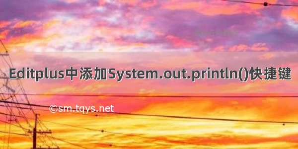 Editplus中添加System.out.println()快捷键